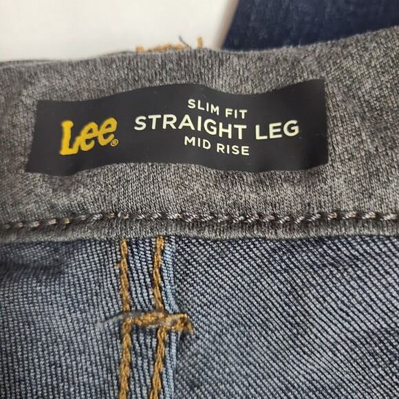 Lee Jeans Womens 16 Short Dark Wash Slim Fit Straight Leg Mid Rise Stretch - Picture 8 of 9